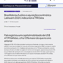 Brasil liderou fuses e aquisies na Amrica Latina em 2024, indica Aon e TTR Data